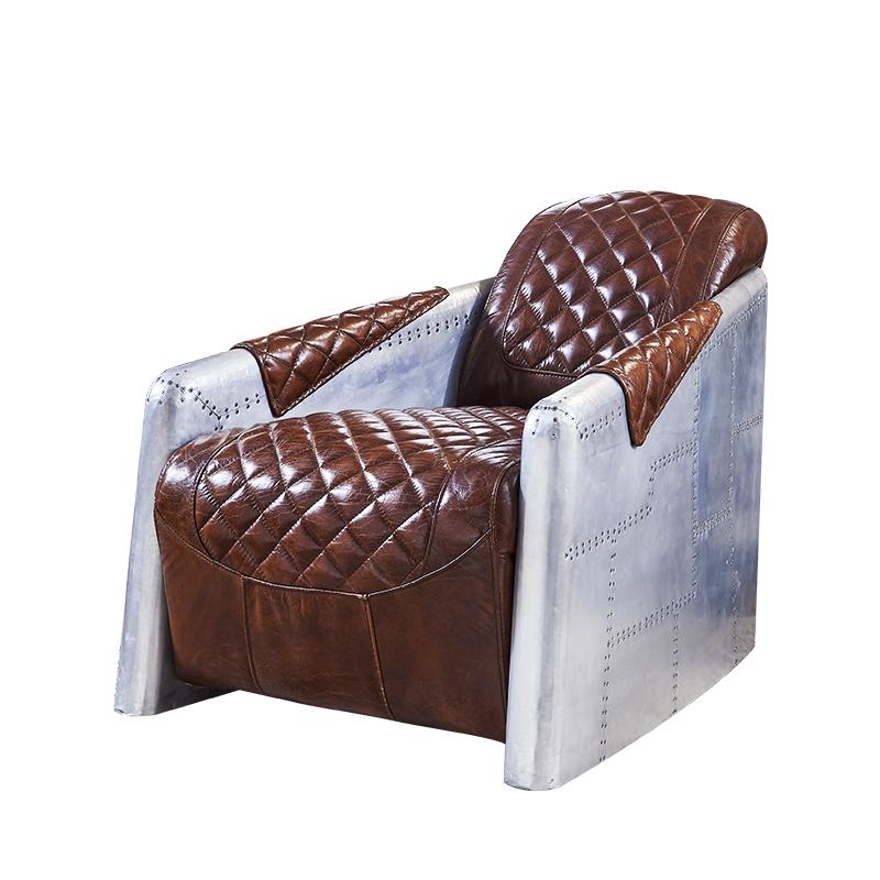 Genuine Leather Aviation ArmChair Vintage Industrial Leisure chair - Image 4