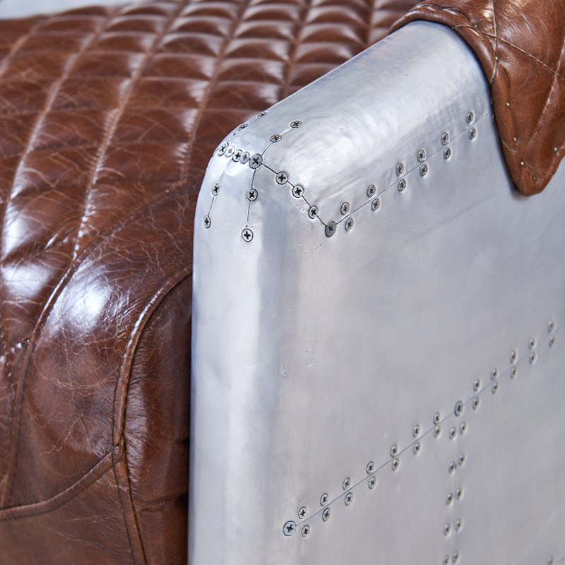 Genuine Leather Aviation ArmChair Vintage Industrial Leisure chair - Image 5