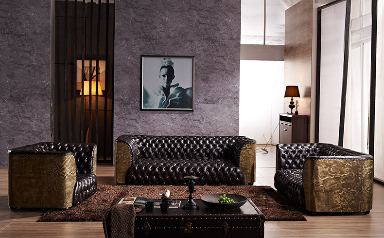 Copper Tone Sofa Detail