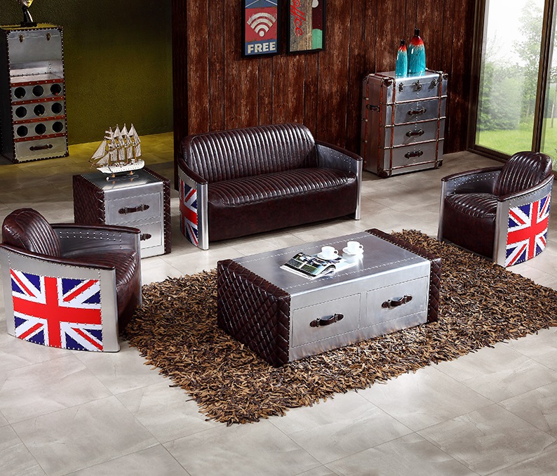 Aviation Metal Industrial Sofa Set