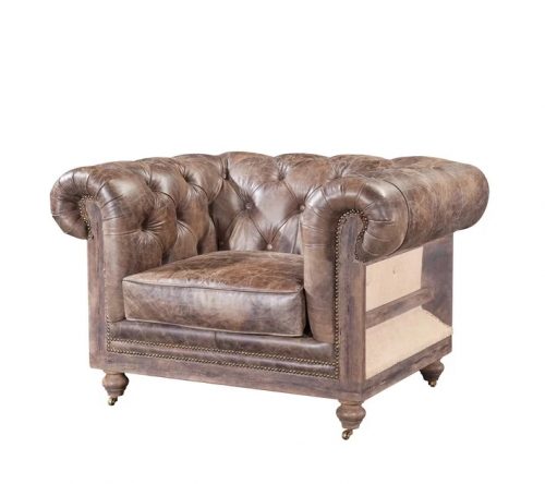 antique leather chesterfield armchair