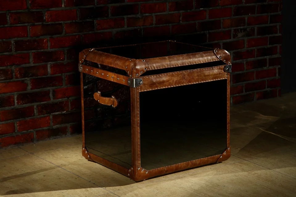 Aviator Antique Vintage Leather Storage Trunk - Image 6