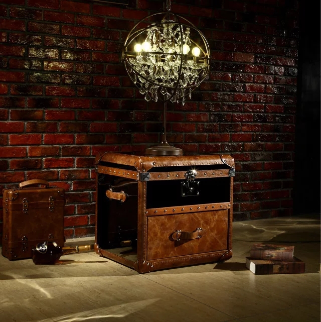 Aviator Antique Vintage Leather Storage Trunk