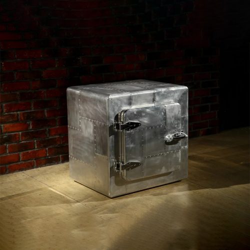 Aviator Aluminium Metal 2 Door Side Table