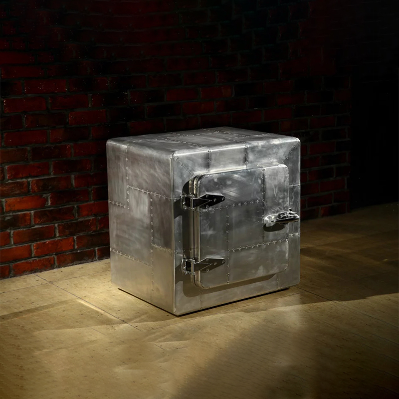 Aviator Aluminium Metal 2 Door Side Table