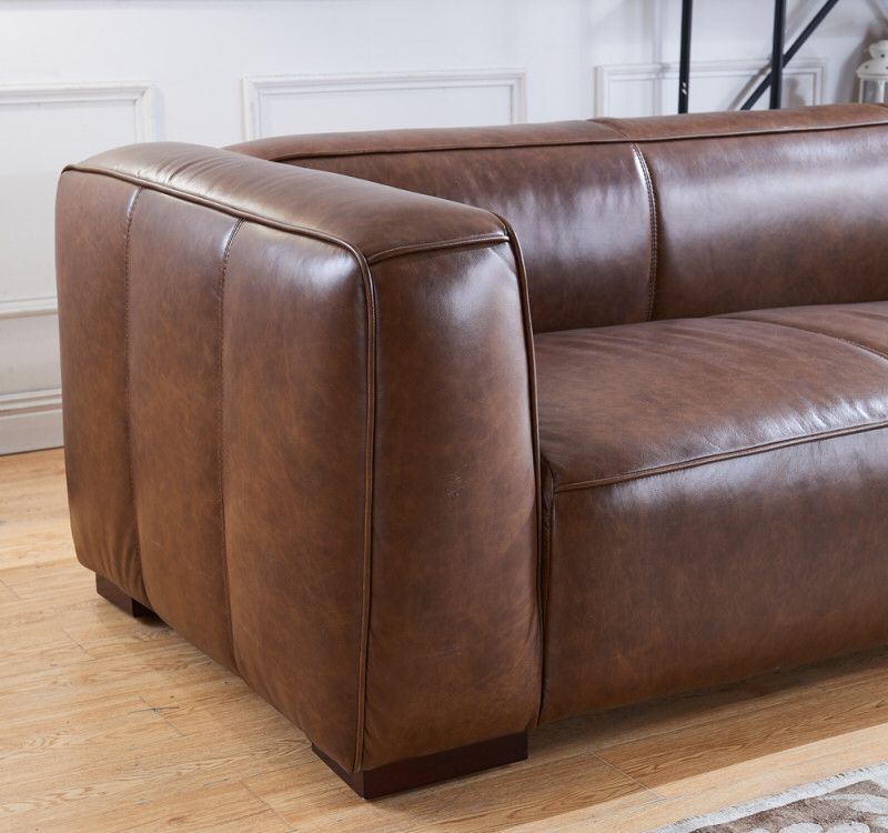 Vintage Distressed Top Grain Leather American Couch sofa set - Image 4