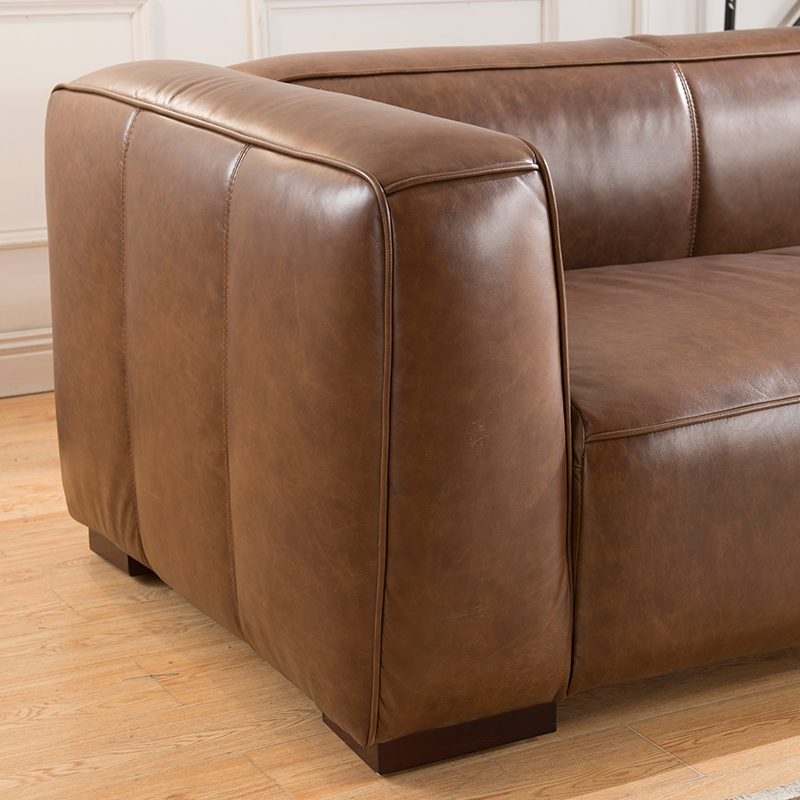 Vintage Distressed Top Grain Leather American Couch sofa set - Image 5