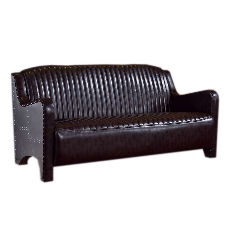 Wing Back Industrial Style Retro Vintage Living Room Lobby Sofa Set - Image 4
