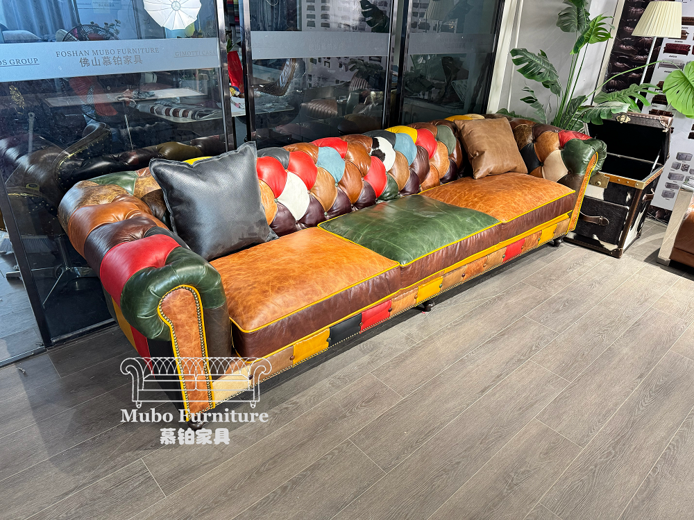 Patchwork Chesterfield Sofa Detail