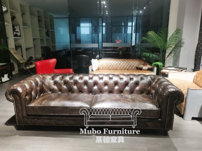 Vintage Brown Chesterfield Sofa
