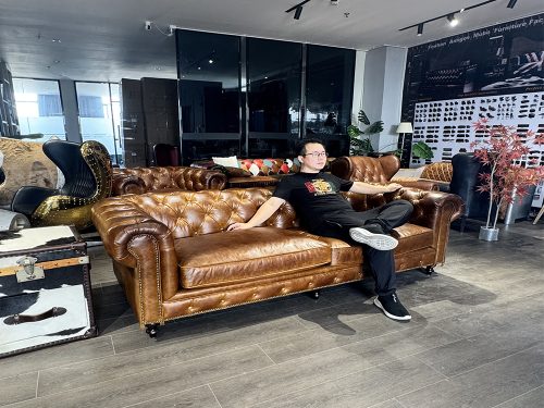 vintage leather chesterfield sofa
