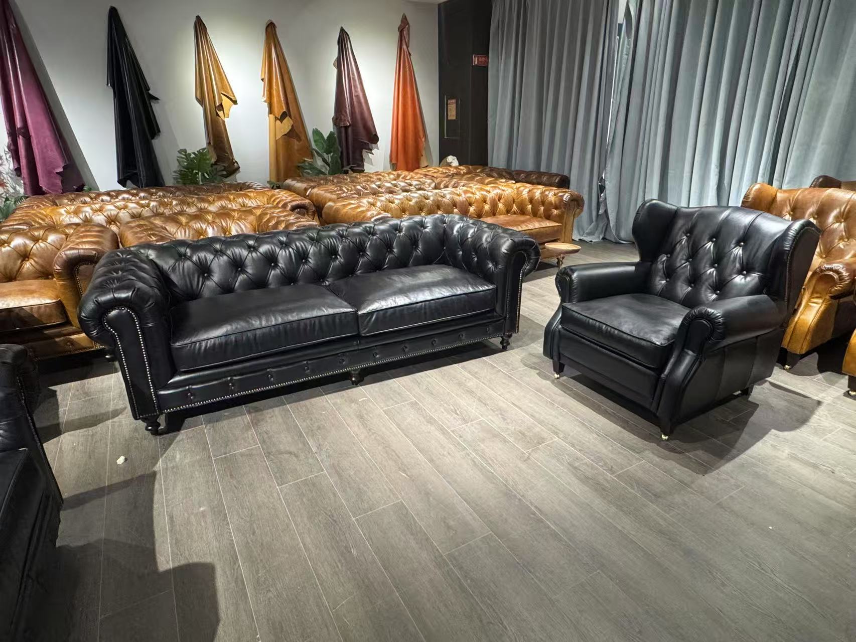 chesterfield leather couch