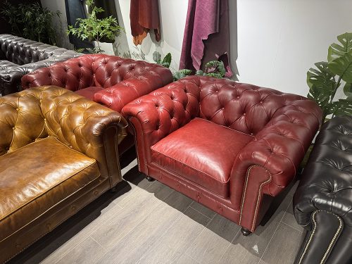 red leather chesterfield sofa
