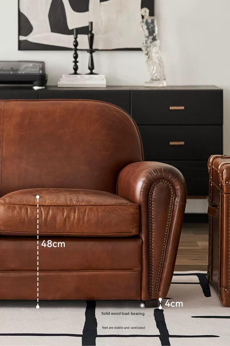 Handcrafted vintage retro leather club sofa - Image 5