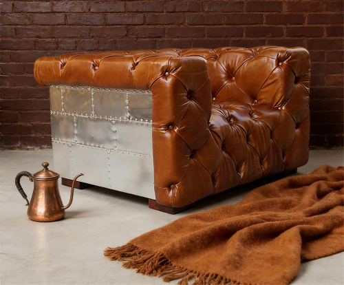 Aviator furniture Loft Industrial couch Jetstyle Vintage Genuine Leather Armchair