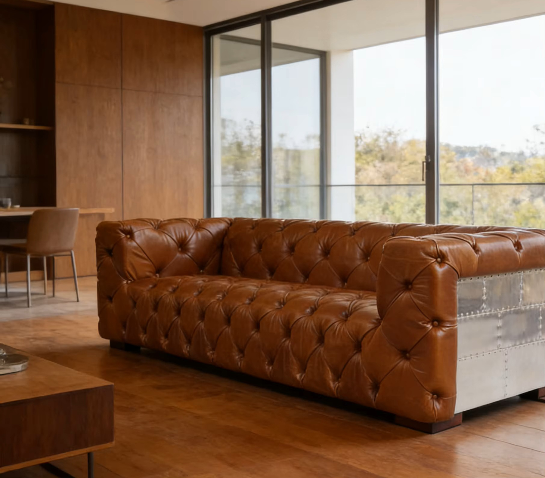 Aviator furniture Loft Industrial couch Jetstyle Vintage Genuine Leather Armchair